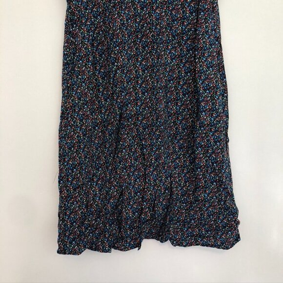 GAP Sleeveless Tie Back Swing Tank Dress Black Rainbow Blue Red Rayon Mini XS - Picture 5 of 11